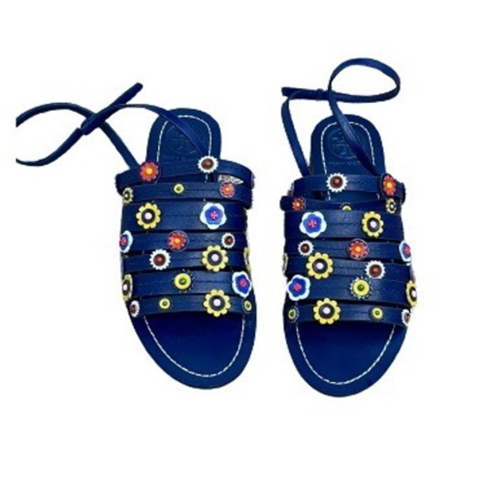 TORY BURCH MARGUERITE CALF LEATHER SANDALS SIZE 7 - Picture 3 of 8